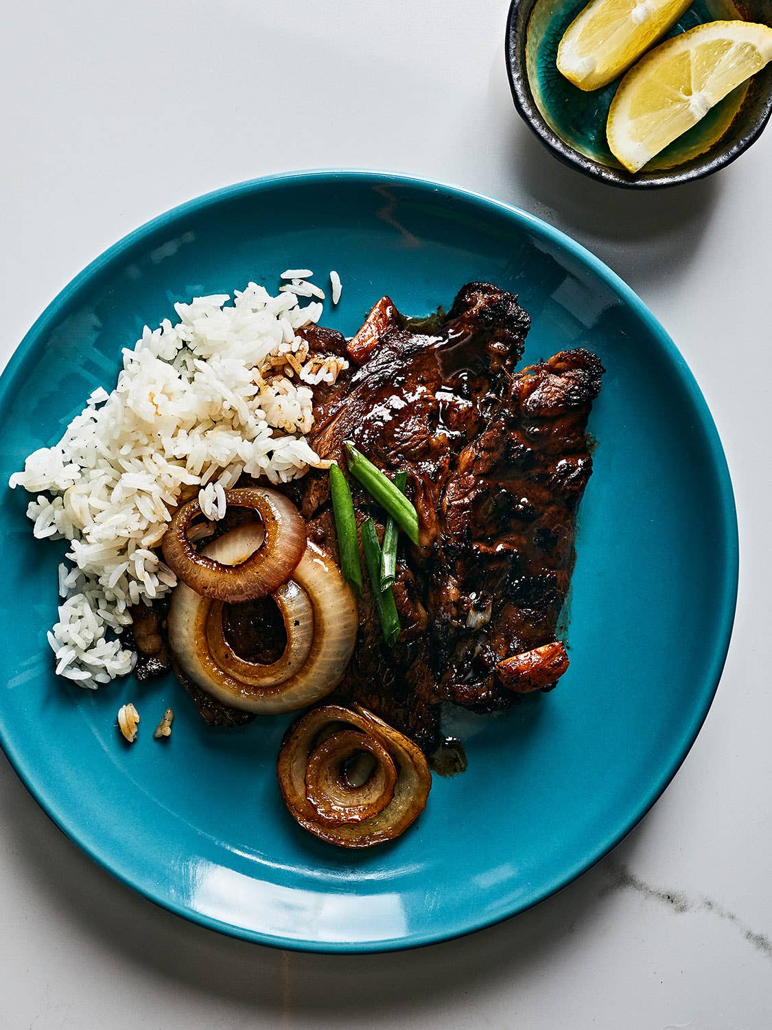 Quick Filipino-Style Rib-Eye Steaks (Bistek Tagalog)