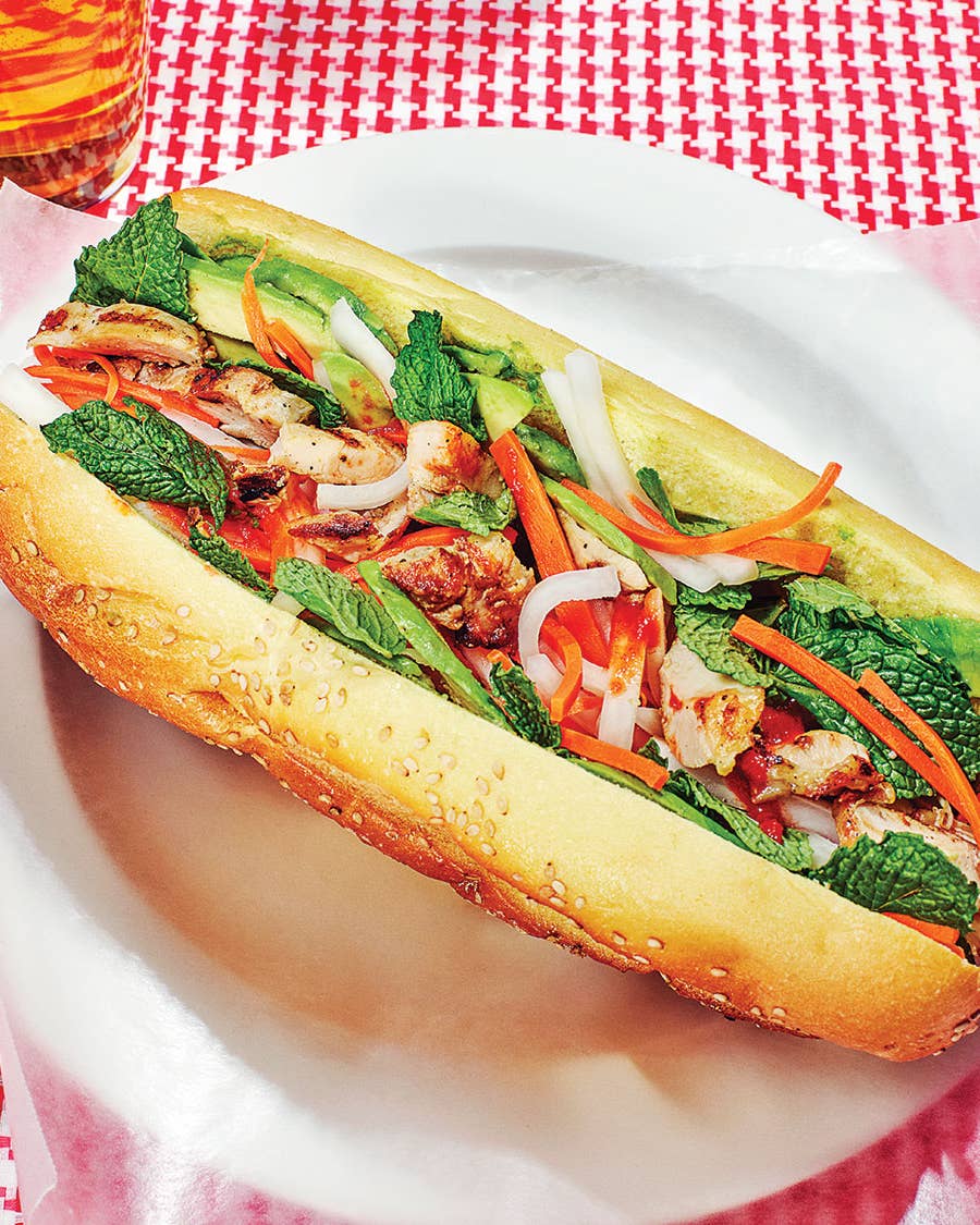 Grilled Chicken and Avocado Banh Mi Sandwiches