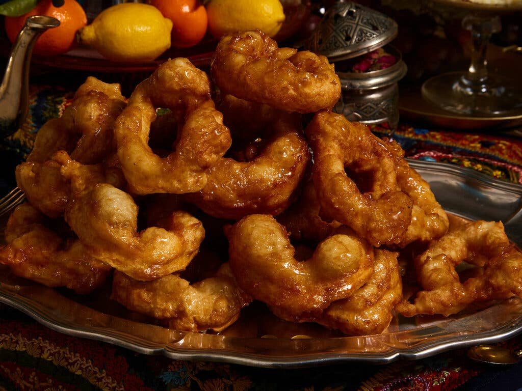 sticky-sweet fried doughnut