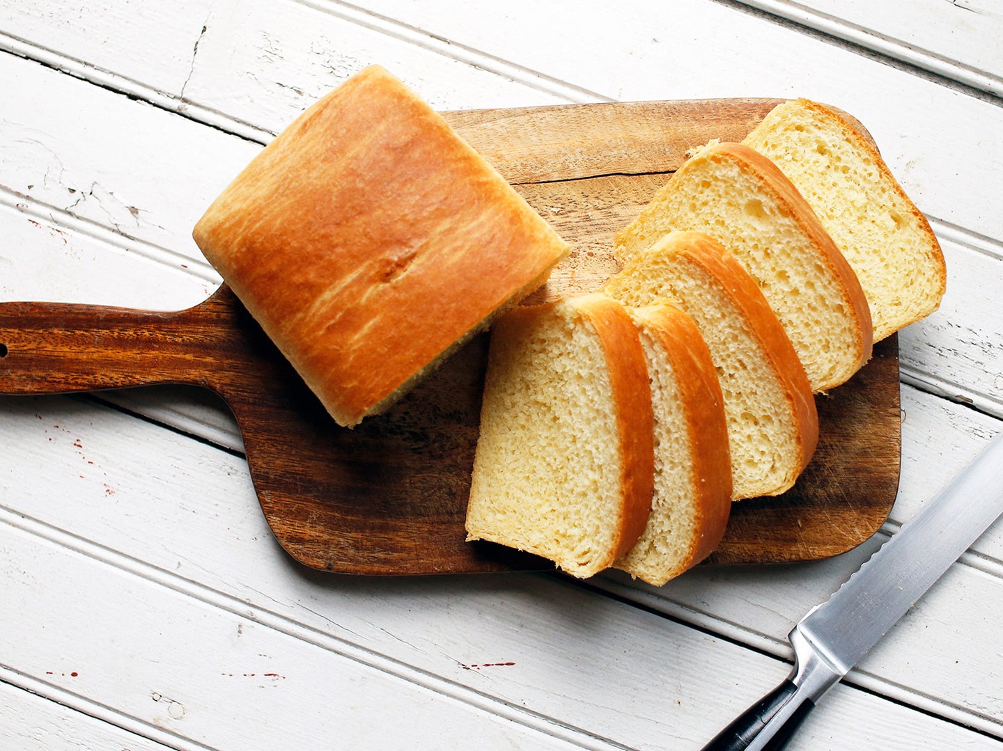 sliced brioche loaf