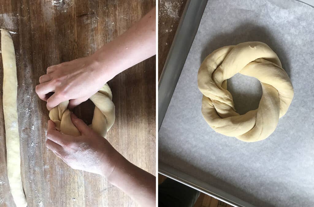 Easter Bread dough circle
