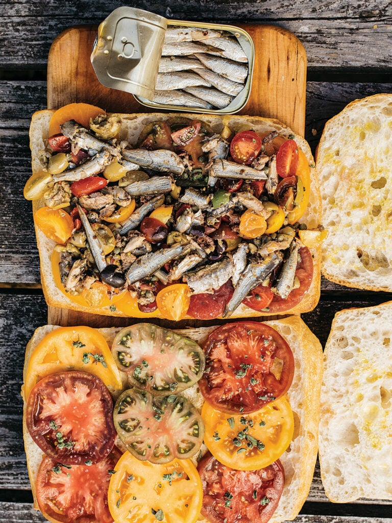 Canned Sardine, Tomato, and Caper Sandwiches