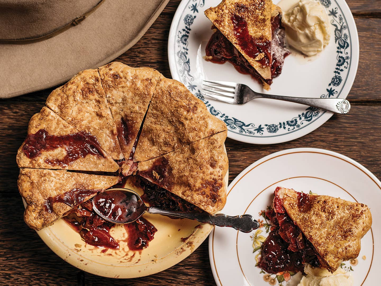 Nectarine and Huckleberry Pie