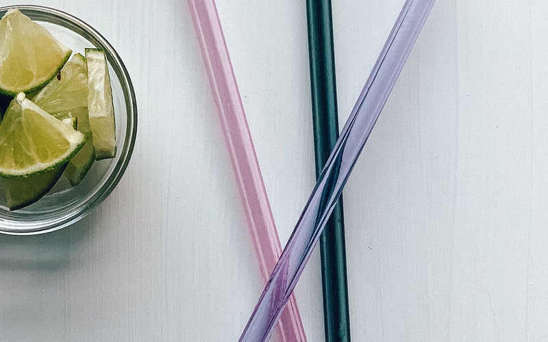 SIMPLY STRAWS Clear Yellow Glass Straw Brush Case Set, 1 EA