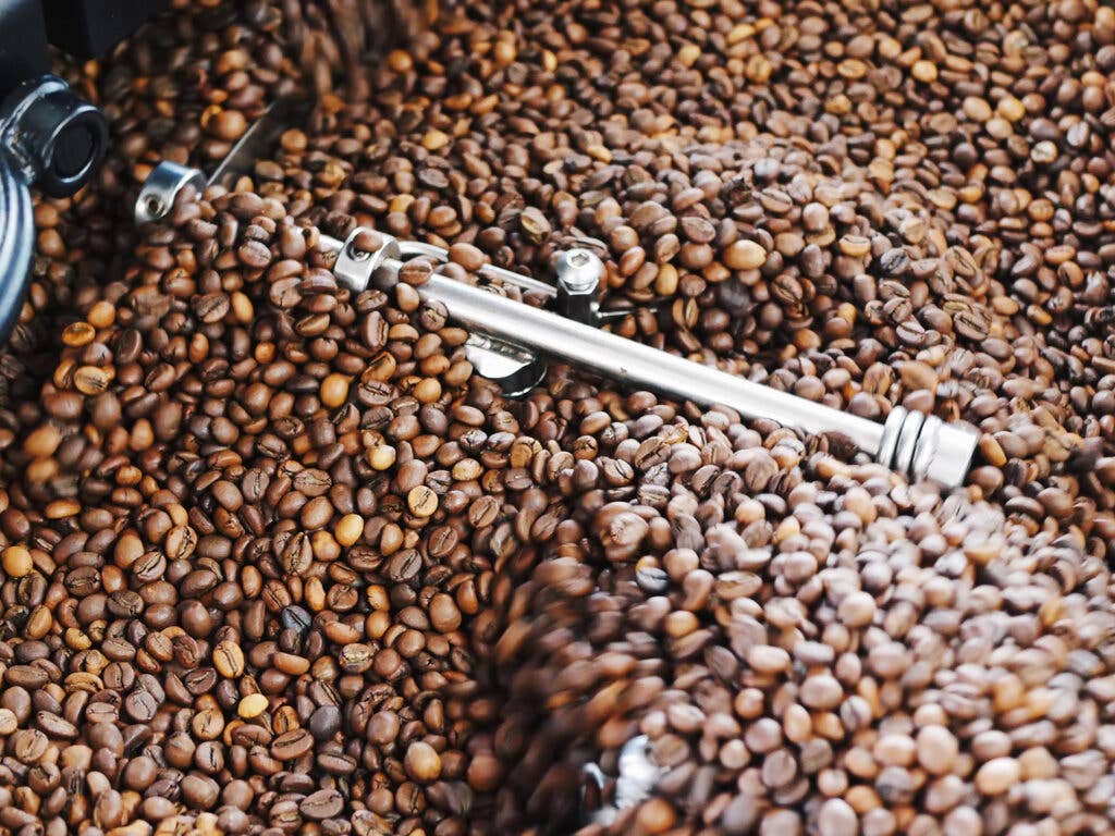 Coffee beans roasted