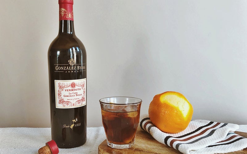 González Byass La Copa Vermouth on table with lemon