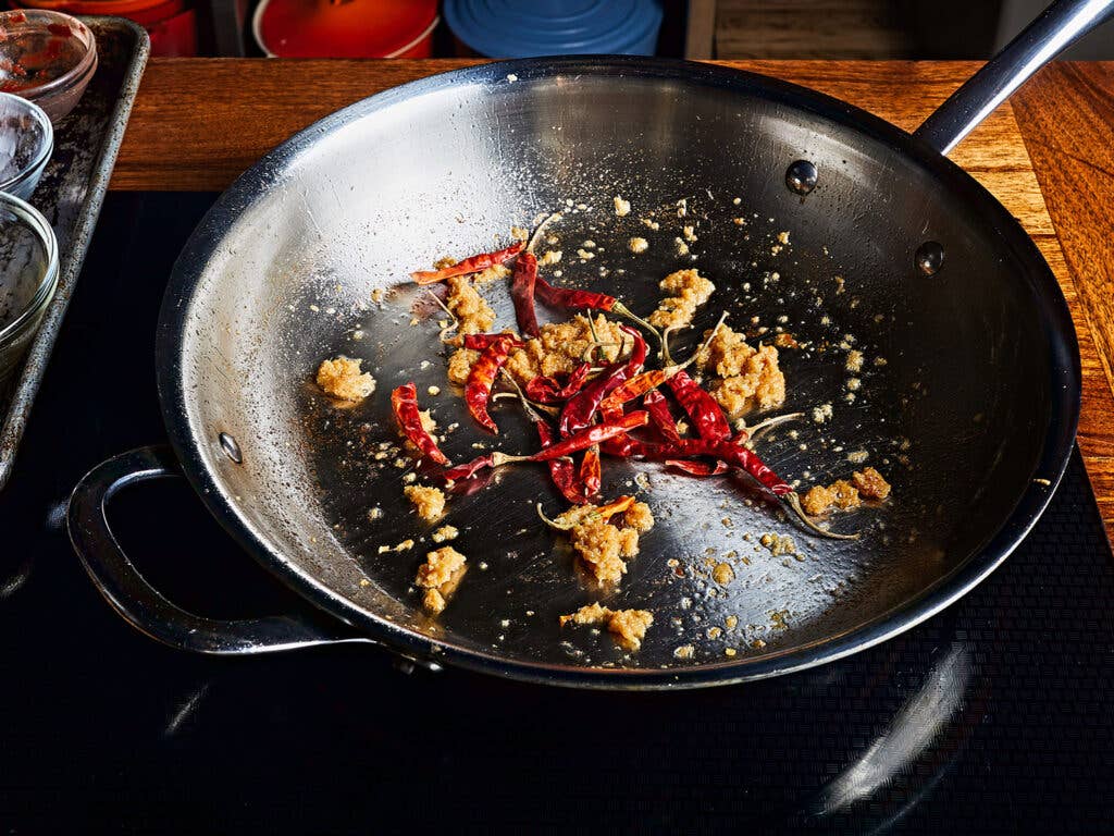 dried chiles and garlic