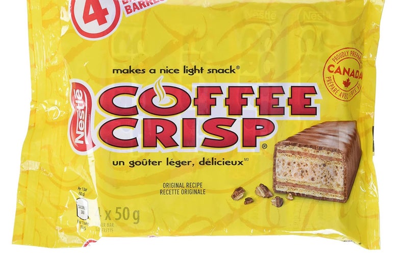 Canada Candy Coffee Crisp Chocolate Bar 4 x 50gram Bars. Imported from Canada. (Basic)