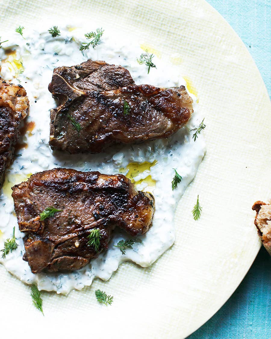 Grilled Lamb Chops with Tzatziki Sauce