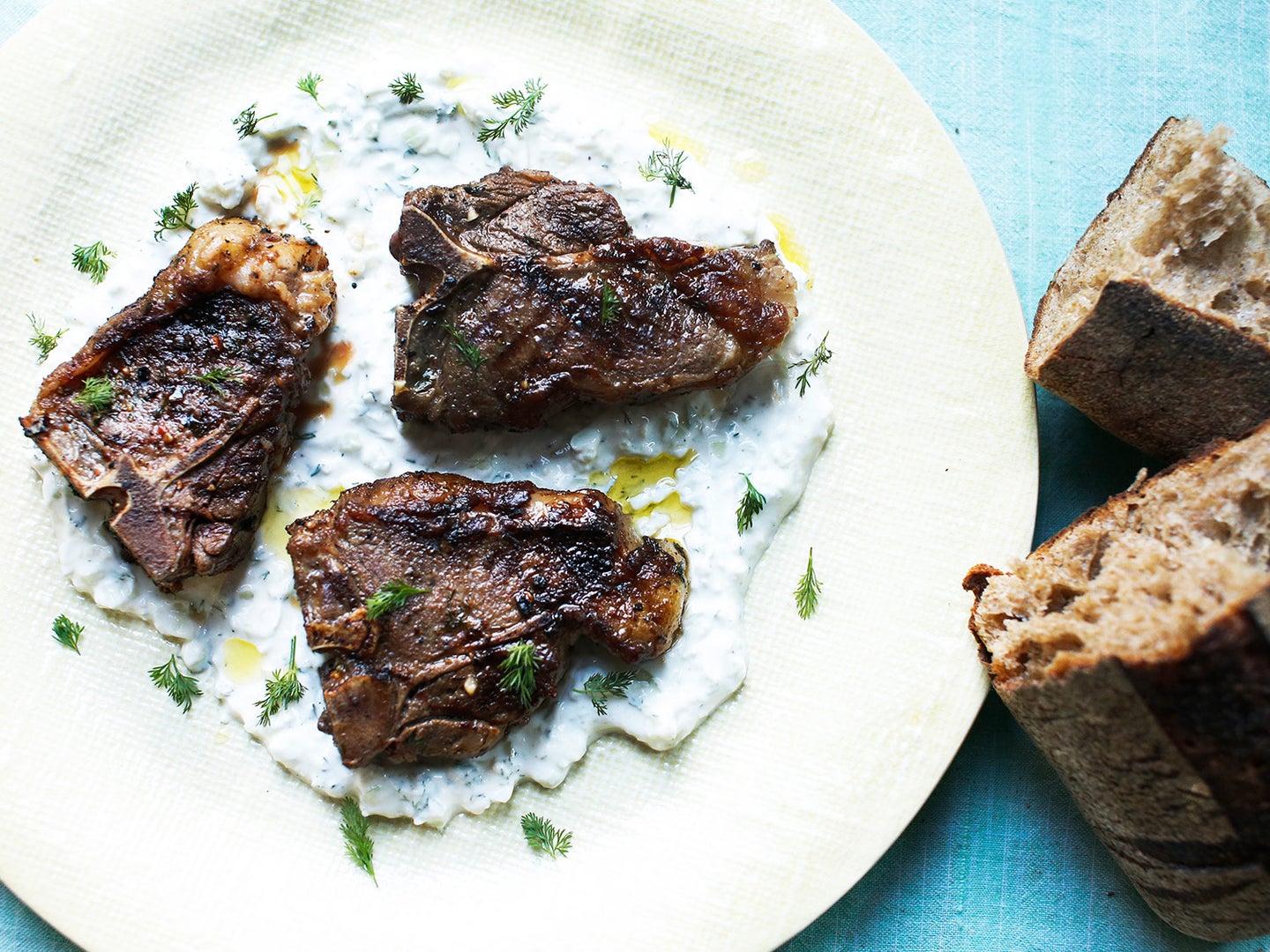 Grilled Lamb Chops with Tzatziki Sauce