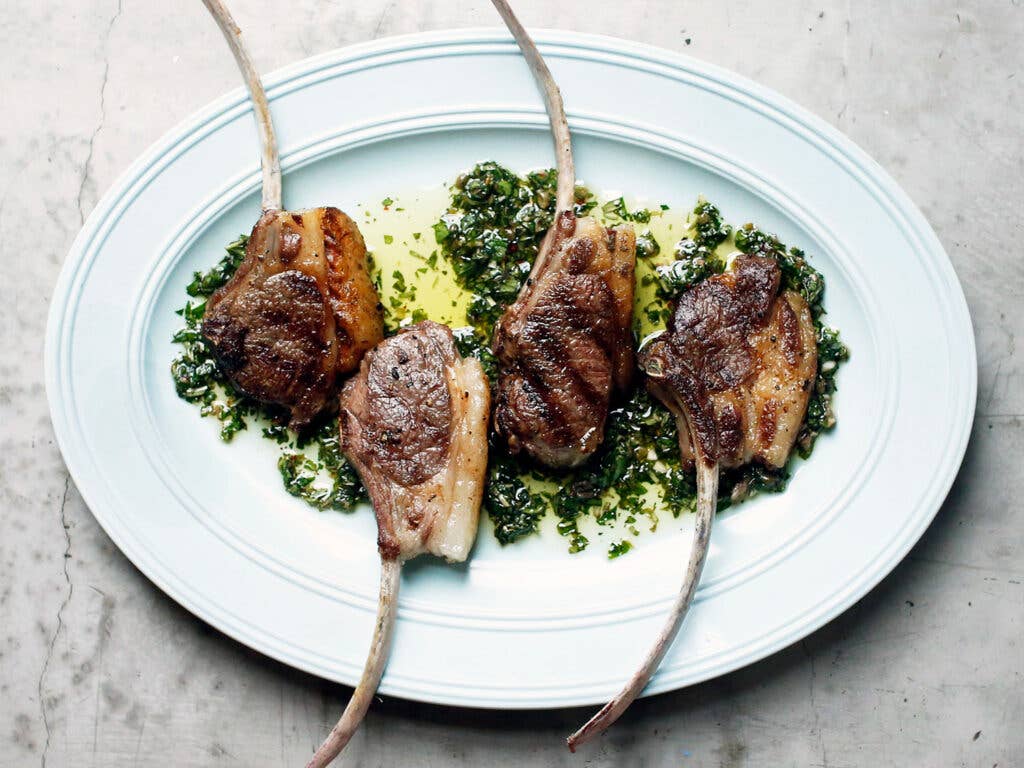 Lamb Chops with Mint Salsa Verde