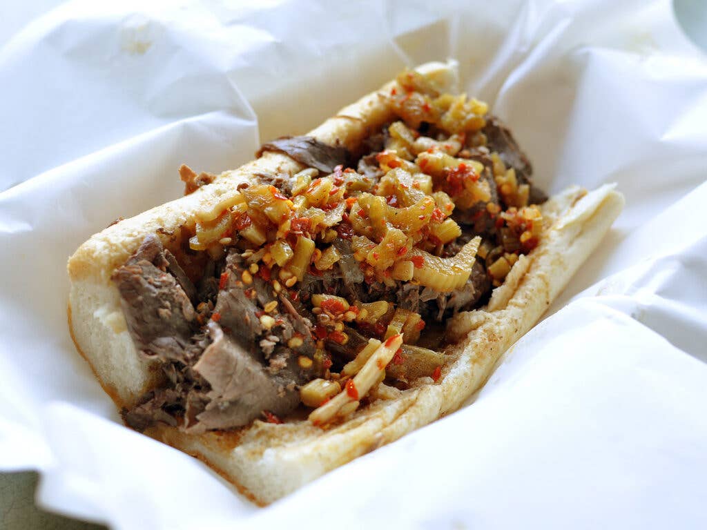 Italian beef sandwich