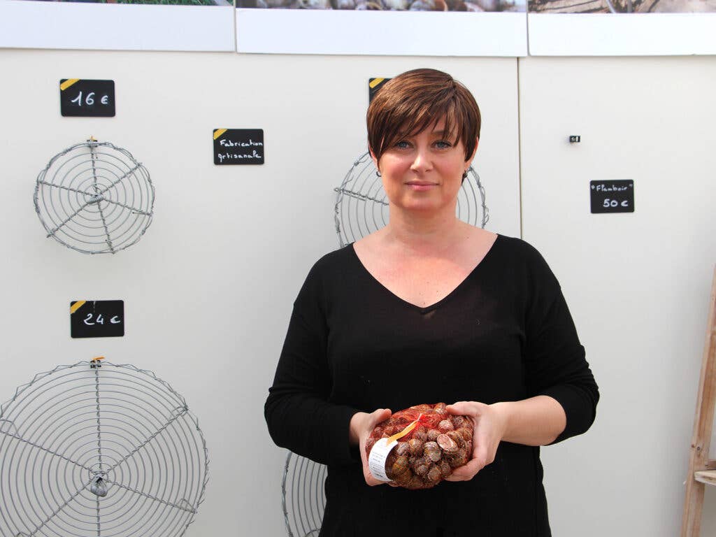 Cathy Joly at her snail farm in Toulouges