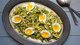 Shaved Asparagus Salad with Garlicky Breadcrumbs