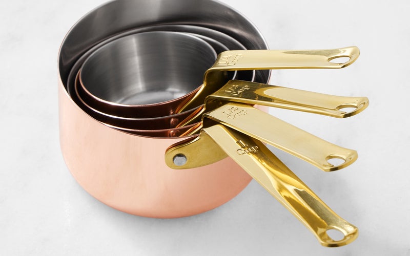 Williams Sonoma Copper Nesting Measuring Cups & Spoons