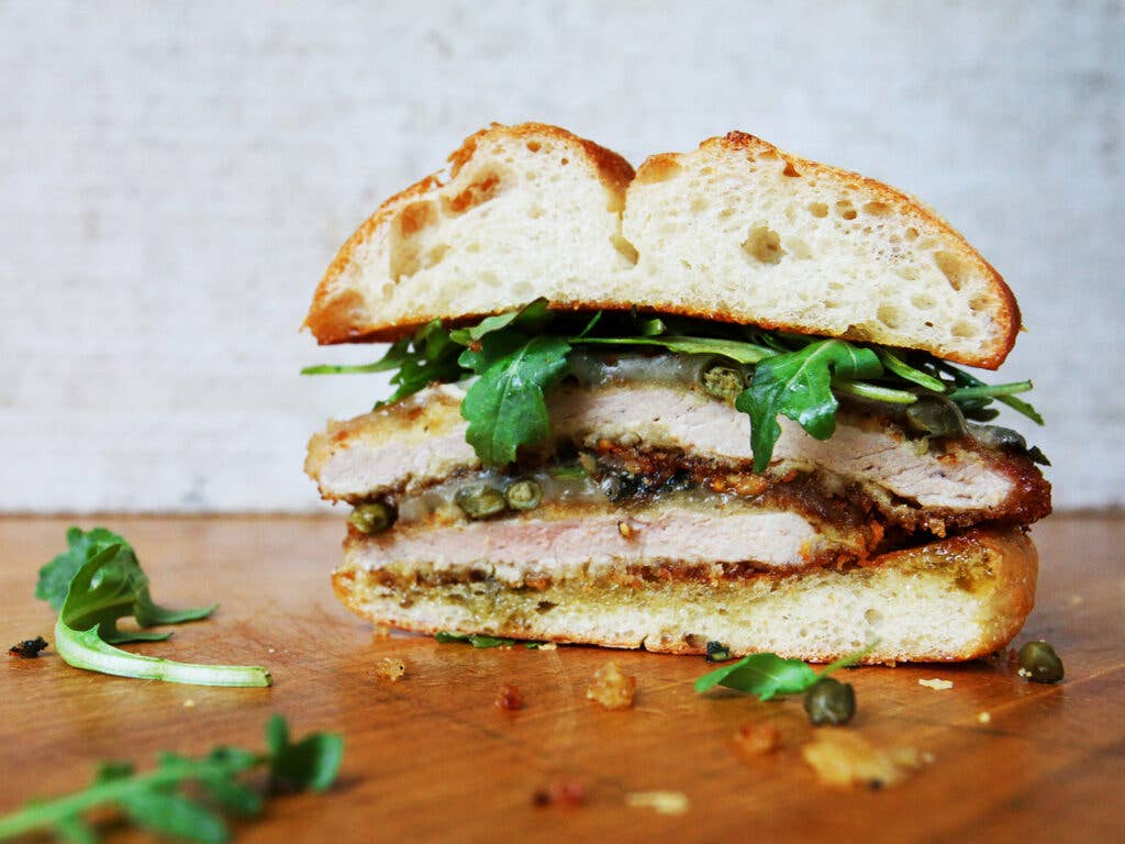 Crispy Pork Schnitzel Sandwich