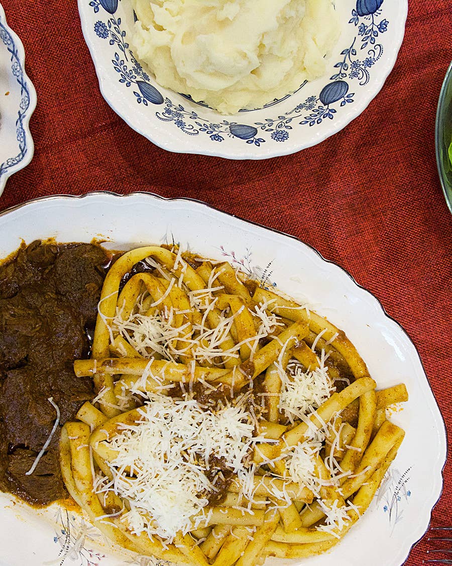 How a Greek Island Became Known for Its Italian Meat Sauce