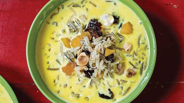 Wild Rice with Warm Spiced Carrot Milk