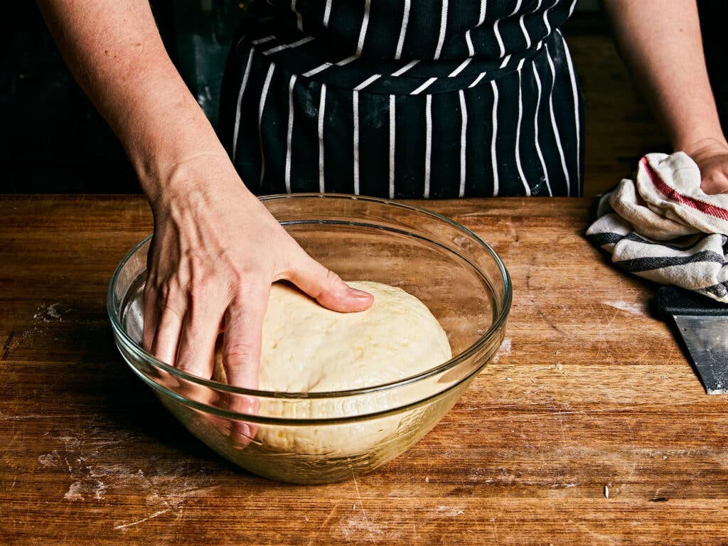 Dough for pizza fermenting.