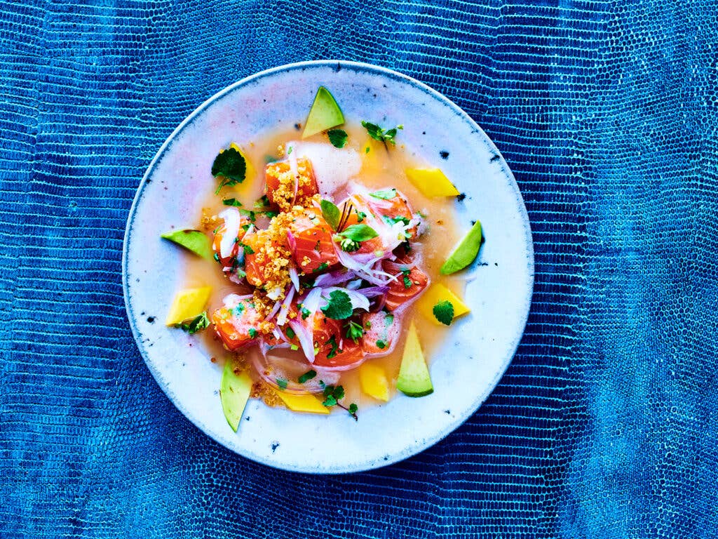 Salmon Ceviche with Avocado and Mango