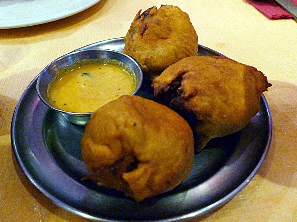 Bonda on plate.