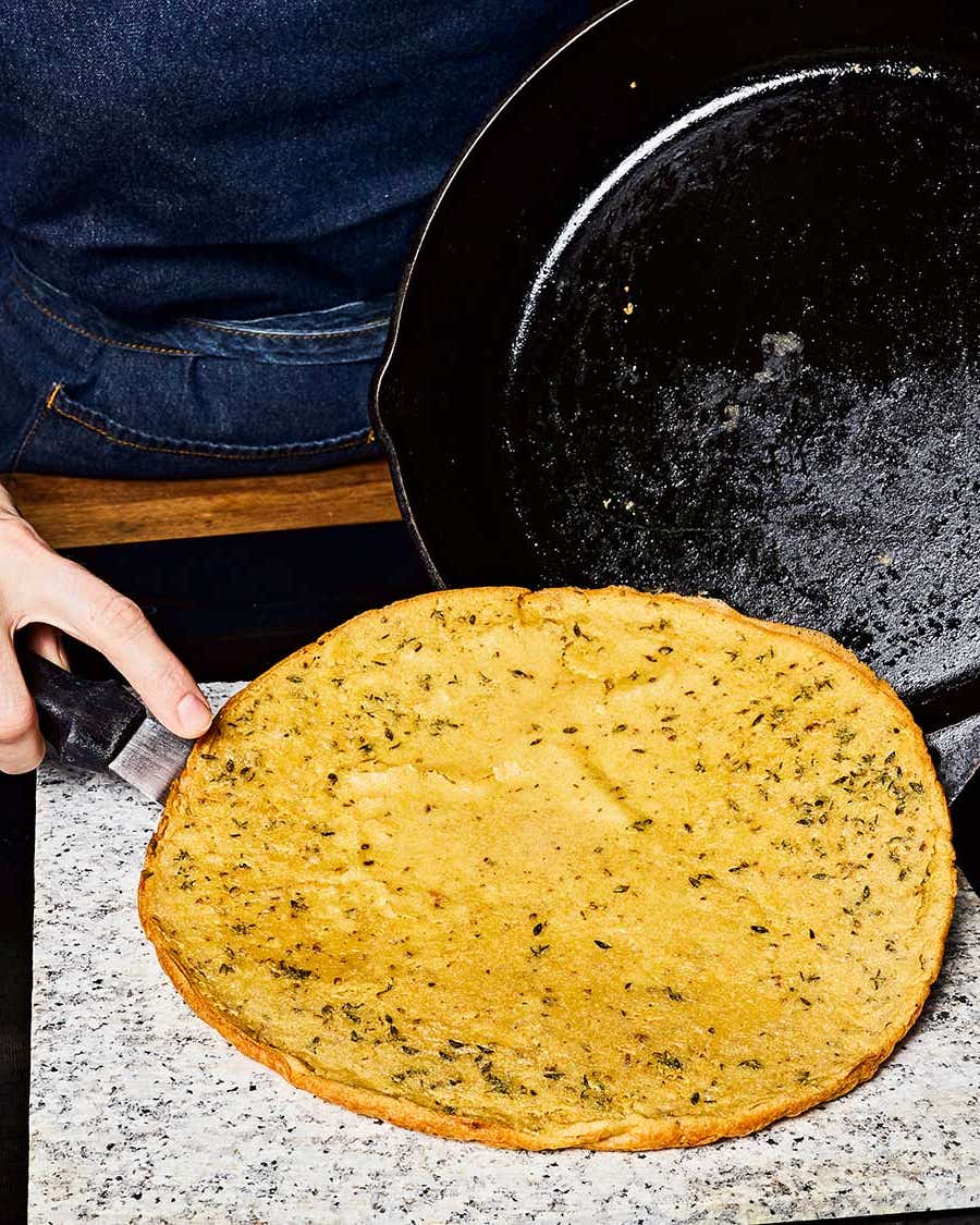 How to Make Farinata—Italy’s Savory Chickpea Pancake A thin offset spatula will help you remove the farinata from the skillet in one piece.