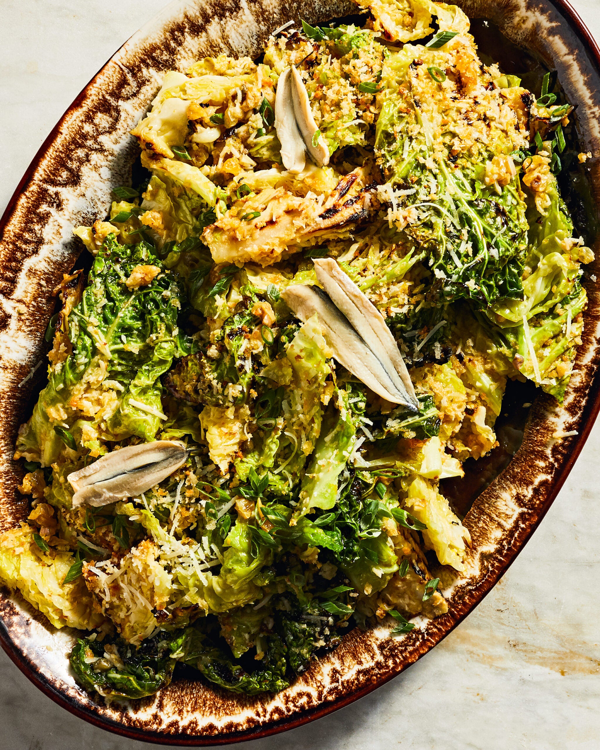 Grilled-Cabbage Caesar Salad