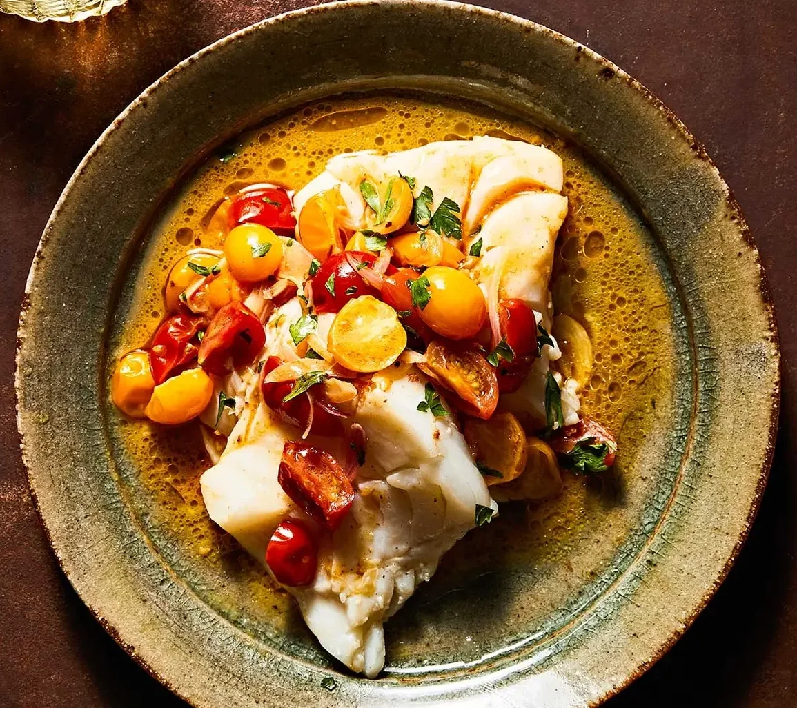 Skillet Cod with Brown-Butter Tomato Sauce