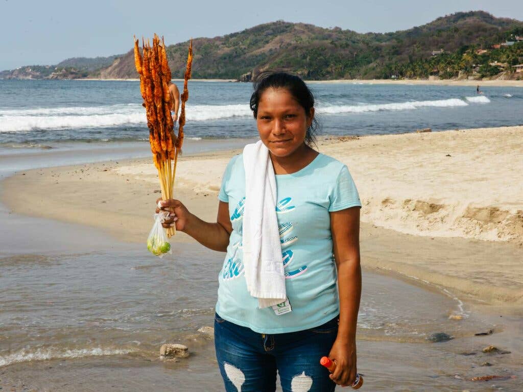 A pescado embarazado vendor in Sayulita.