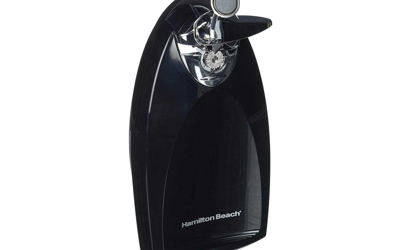 Hamilton Beach Classic Chrome Heavyweight Electric Automatic Can Opener with SureCut Patented Technology, Knife Sharpener, Cord Storage, Black (76380Z)
