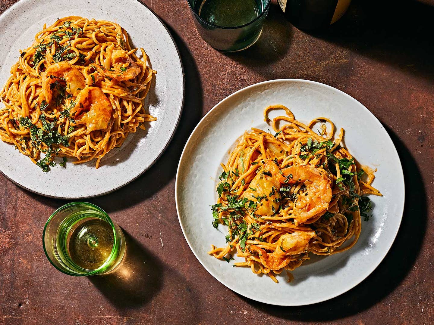 Spaghetti with Shrimp Rundown Sauce