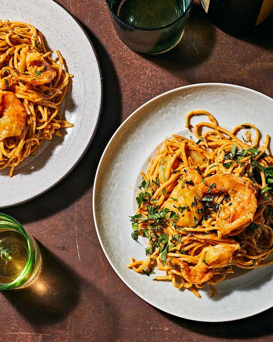 Run, Don’t Walk, for This Pasta Inspired by Jamaican Rundown Spaghetti with Shrimp Rundown Sauce
