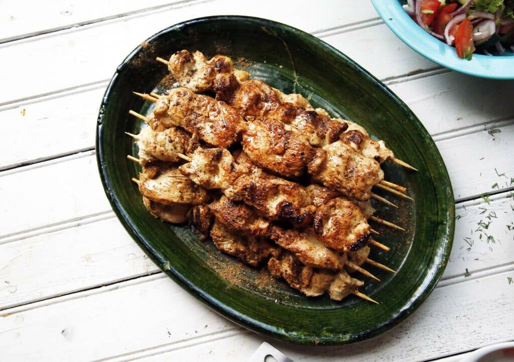 Grilled Chicken Tikka Kebabs