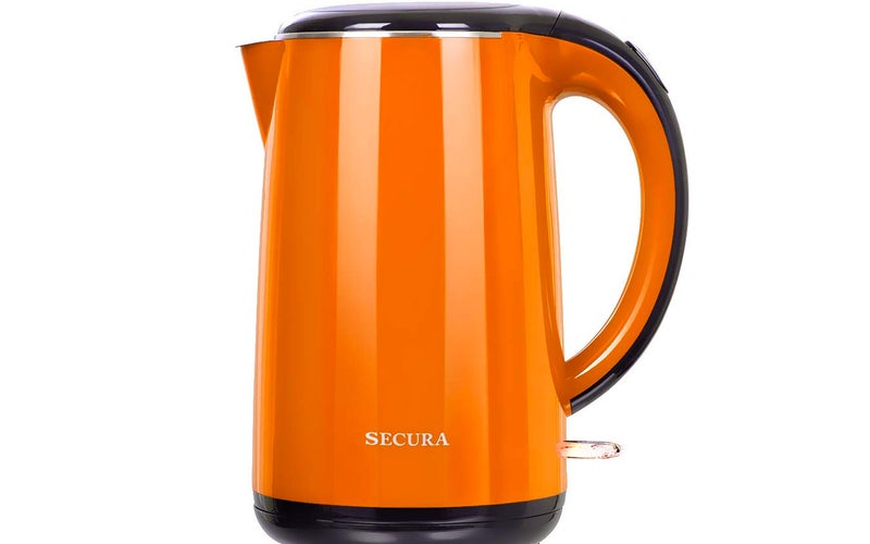 Secura The Original Stainless Steel Double Wall Electric Water Kettle 1.8 Quart, Orange