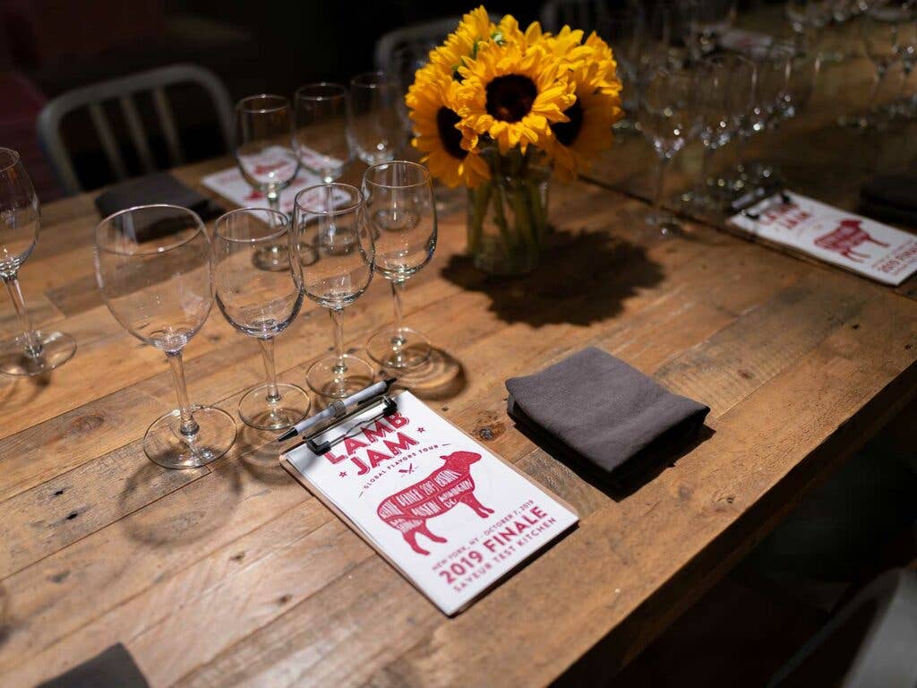 The communal table for the 2019 Lamb Jam finale.