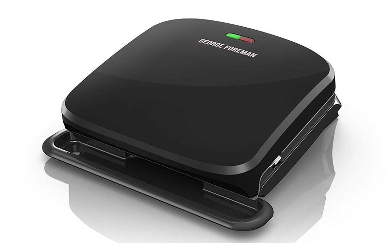 George Foreman 4-Serving Removable Plate Grill and Panini Press, Black