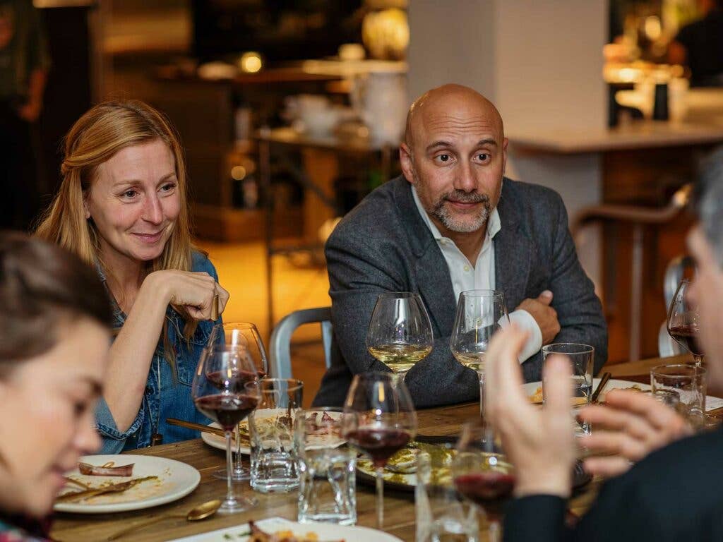 Superstar chef Christina Tosi of Milk Bar and bartaco president Sabato Sagaria with clean plates.