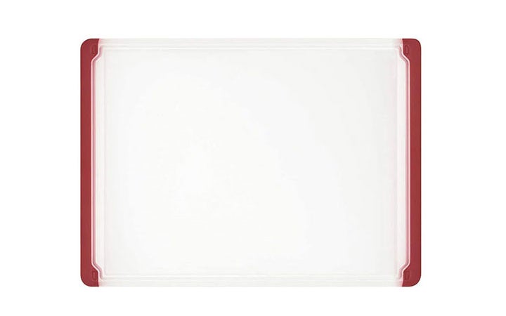 White Plastic Cutting Board with Red Edges