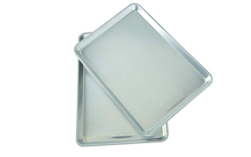 Nordic Ware Natural Aluminum Commercial Baker's Half Sheet (2 Pack), Silver