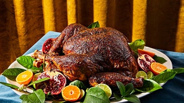 Full of fiery chiles and warm spices, the all-purpose seasoning for this turkey can also be used as a rub on chicken, pork, goat, fish, and vegetables.