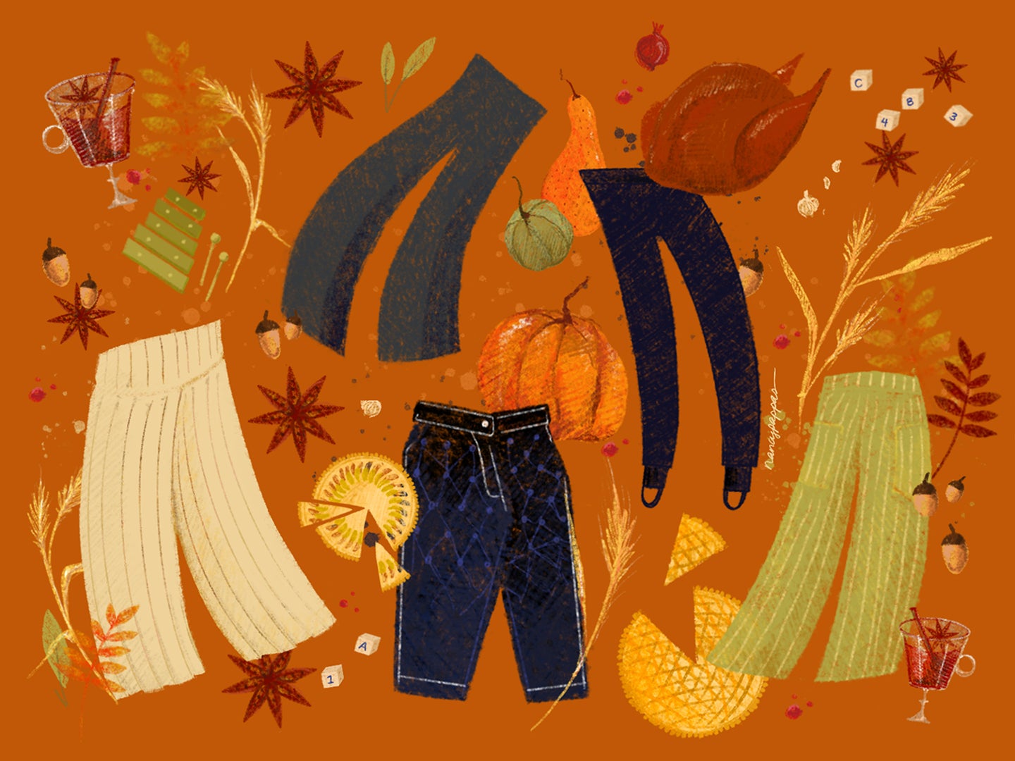 Five chic takes on Thanksgiving trousers.