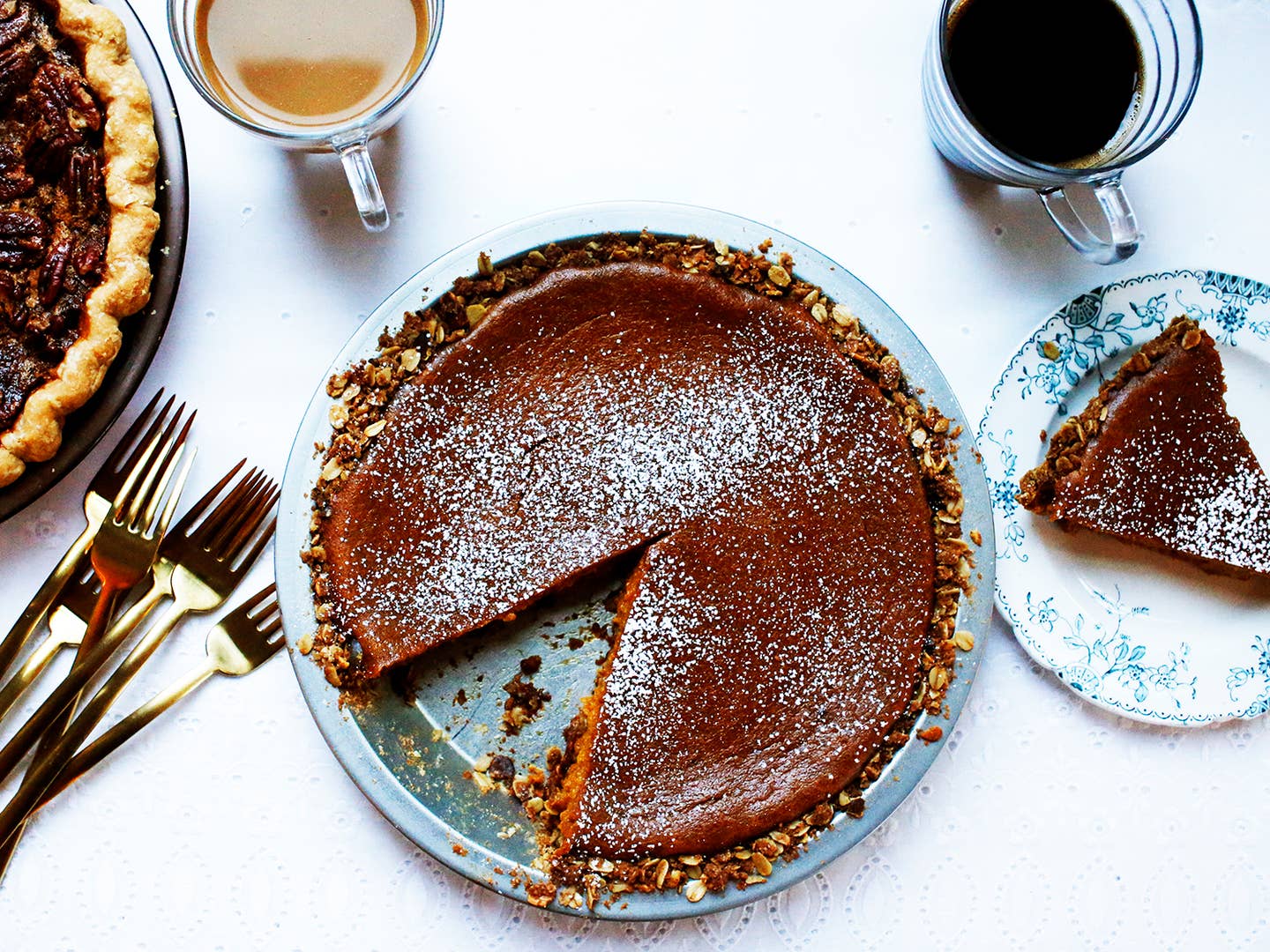 Easy Pumpkin Pie with Press-In Oat Crust