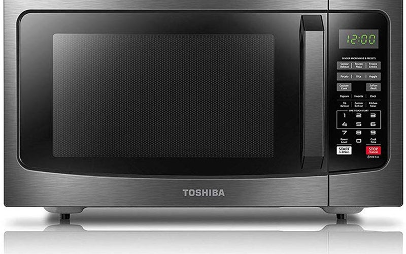 Toshiba Microwave Oven with Smart Sensor, Easy Clean Interior, ECO Mode and Sound On/Off, 1.2 Cu.ft, Black Stainless Steel