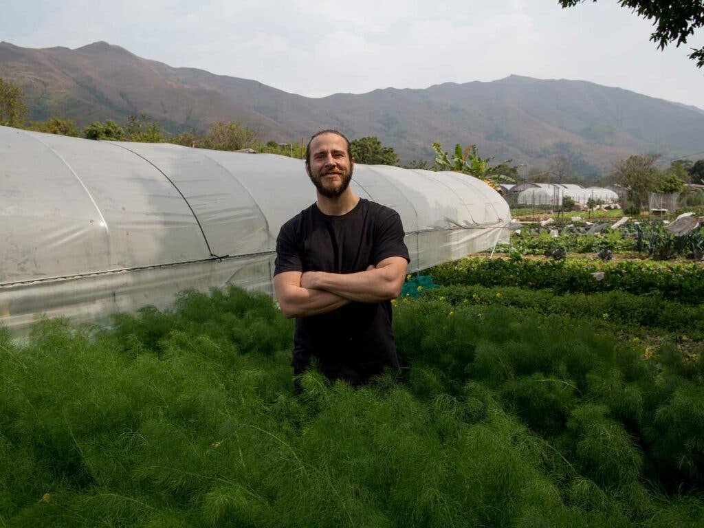 Todd Darling at one of the farms he sources ingredients from for his restaurants.