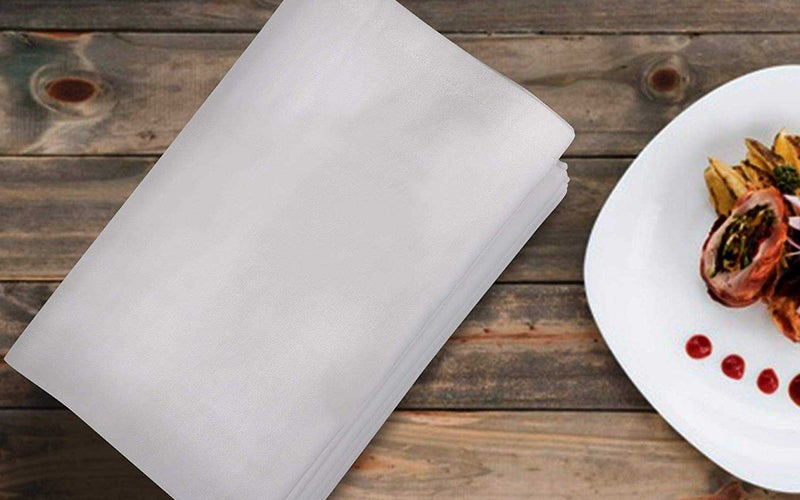 Urban Villa White Premium Quality 20 By 20 Inches Dinner Napkins, 100% Cotton Casement Weave, Set of 12, White Over sized Cloth Napkins with Mitered Corners, Durable Hotel Quality