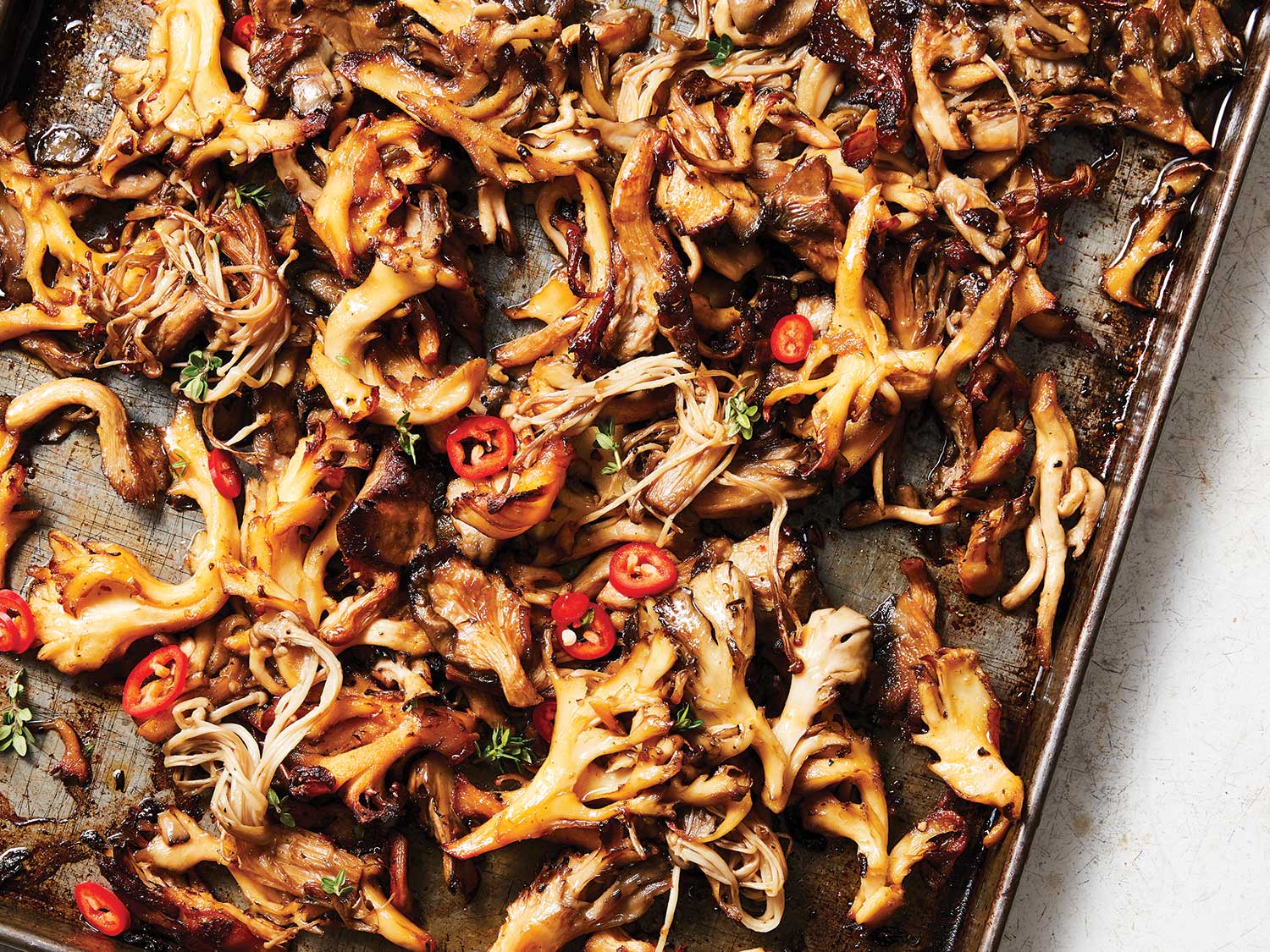 Roasted Mushrooms with ChileLemon Oil Saveur