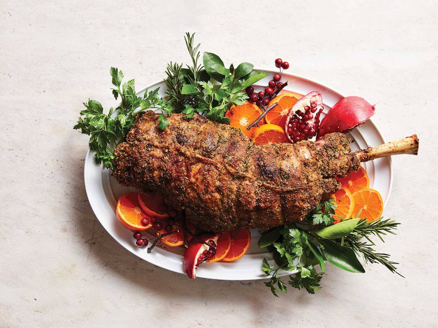 Leg of Lamb with Herb–Garlic Crust