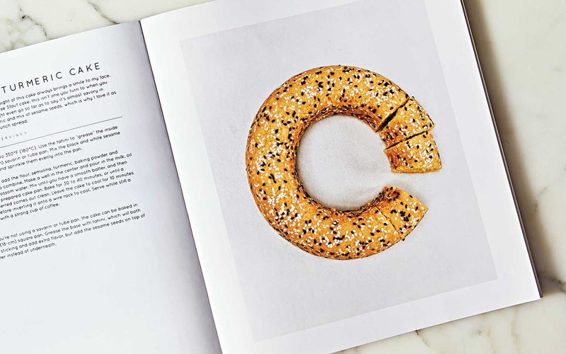 Golden turmeric cake.