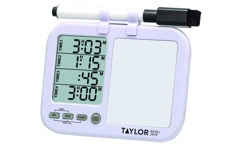 Taylor Precision Products Four-Event Kitchen Timer with Whiteboard