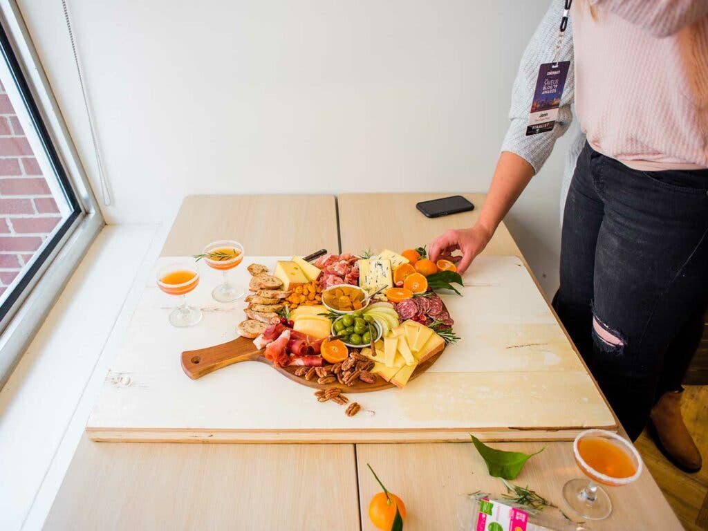 As part of a hands-on workshop at Kroger’s new Innovation Center, bloggers assembled their ultimate cheese-and-charcuterie plates featuring products from Murray's Cheese, the Manhattan specialty cheese and meat shop that was purchased by Kroger in 2017.